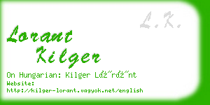 lorant kilger business card